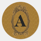 Mit Monogramm Aufkleber in Gold und Schwarz (Vorderseite)