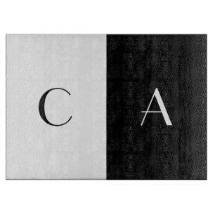 Mit Monogramm Ausschnitt-Schwarzweiss-Brett Schneidebrett