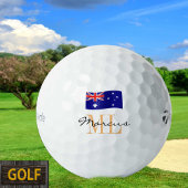 Mit Monogramm australische Flag & Aussie Golf Ball