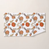 Mit Monogramm Autumn Pumpkin Patch Badhandtuch Set (Handtuch)