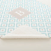 Mit Monogramm Baby Blue Geometric Muster Sherpadecke (3/4)