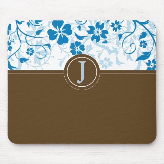 Mit Monogramm Baby Blue Mousepad (Vorne)