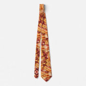 Mit Monogramm Bacon Muster Funny Gag Geschenk Krawatte (Rückseite)