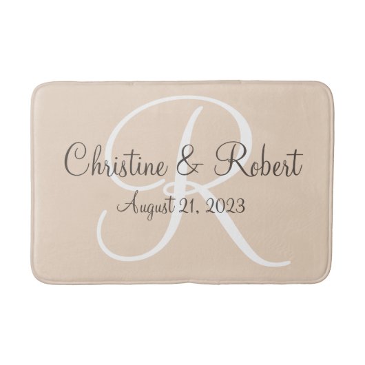 Mit Monogramm Bademantel Badematte (Vorderseite)