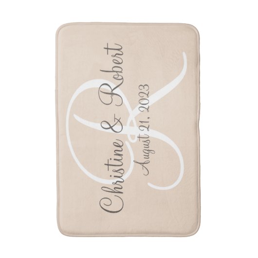 Mit Monogramm Bademantel Badematte (Vorderseite Vertikal)