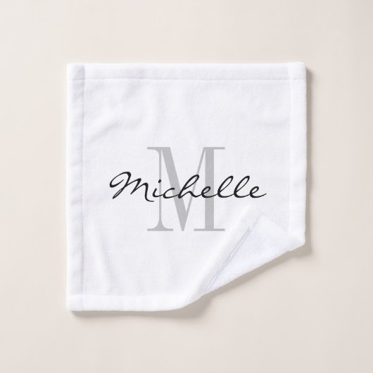 Mit Monogramm Badezimmertuch-Set Badhandtuch Set (Waschlappen)