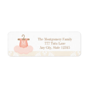 MIT MONOGRAMM BALLERINA TUTU-RÜCKSENDEADRESSEN-AUF