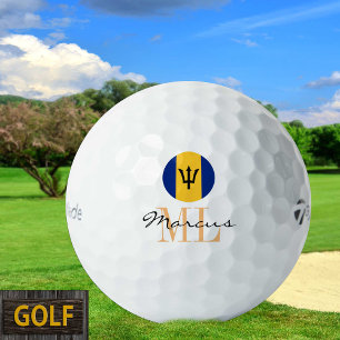 Mit Monogramm Barbados-Fahne, Emblem und Barbados Golfball