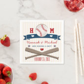 MIT MONOGRAMM BASEBALL BABY SHOWER SERVIETTE (Beispiel)