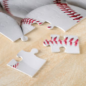 Mit Monogramm Baseball-Pile-Foto Nah-up Puzzle (Seite)