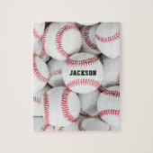 Mit Monogramm Baseball-Pile-Foto Nah-up Puzzle (Vertikal)