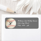 MIT MONOGRAMM BASEBALL, - RÜCKSENDEADRESSEN-AUFKLE (Insitu)