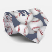 mit Monogramm Baseballmuster Krawatte (Gerollt)