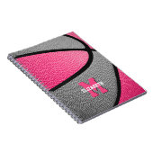 mit Monogramm Basketball-Basketball, pink-grau Notizblock (Rechte Seite)