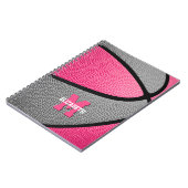 mit Monogramm Basketball-Basketball, pink-grau Notizblock (Linke Seite)