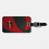 mit Monogramm Basketball Gepäckanhänger (Vorderseite horizontal)