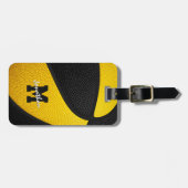 mit Monogramm Basketball Gepäckanhänger (Vorderseite horizontal)