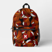 mit Monogramm Basketballkörbe Bedruckter Rucksack (Vorderseite)