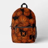 Mit Monogramm Basketballmuster Bedruckter Rucksack (Vorderseite)