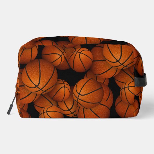 Mit Monogramm Basketballmuster Waschbeutel (Rückseite)