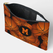 Mit Monogramm Basketballmuster Zubehörtasche (Offen)