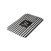 Mit Monogramm Bath-matte, schwarz und weiß gestric Badematte (Schrägansicht)