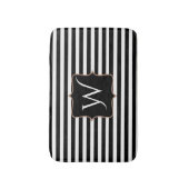 Mit Monogramm Bath-matte, schwarz und weiß gestric Badematte (Vorderseite Vertikal)