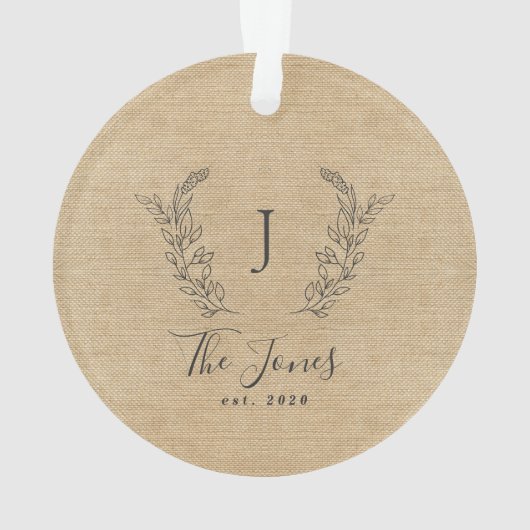 Mit Monogramm Bauernhaus Ornament (Rückseite)