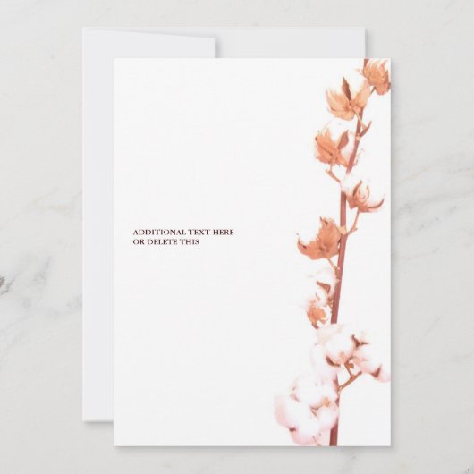 Mit Monogramm Baumwollpflanze Verlobung Einladung (Rückseite)