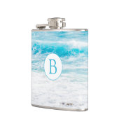 Mit Monogramm Beach Theme Hochzeitsflasche Flachmann (Links)
