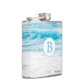 Mit Monogramm Beach Theme Hochzeitsflasche Flachmann (Rechts)