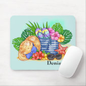 Mit Monogramm Beachy Summer Mouse Pad Mousepad (Mit Mouse)