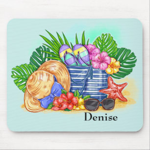 Mit Monogramm Beachy Summer Mouse Pad Mousepad