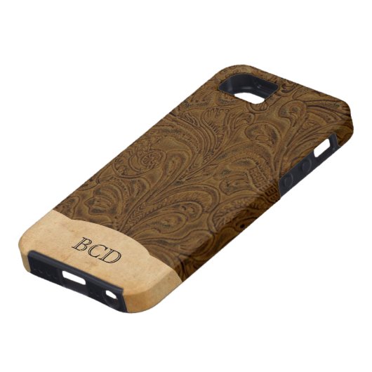 Mit Monogramm bearbeitetes lederner Case-Mate iPhone Hülle (unten)