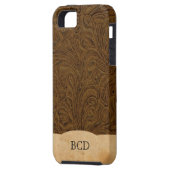 Mit Monogramm bearbeitetes lederner Case-Mate iPhone Hülle (Rückseite Links)