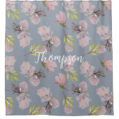 Mit Monogramm Beautiful attraktive moderne Retrobl Duschvorhang (Vorderseite)