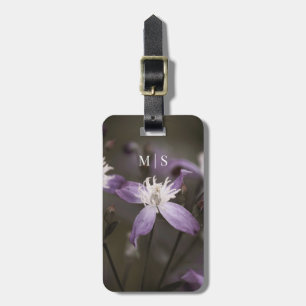 Mit Monogramm Beautiful Lila Clematis Blume Gepäckanhänger