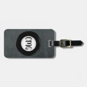 Mit Monogramm, bedrückte Schwarz/Weiß Grunge Moder Gepäckanhänger (Vorderseite horizontal)