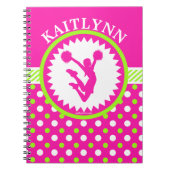 Mit Monogramm Beifall/Pom rosa und grüne Notizblock (Vorderseite)