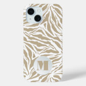 Mit Monogramm Beige Case-Mate iPhone Hülle (Rückseite)