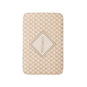 Mit Monogramm Beige Creme Diamond Geometrisches Mu Badematte (Vorderseite Vertikal)