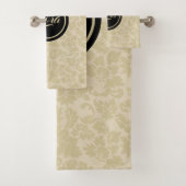 Mit Monogramm Beige Damask Badhandtuch Set (Insitu)