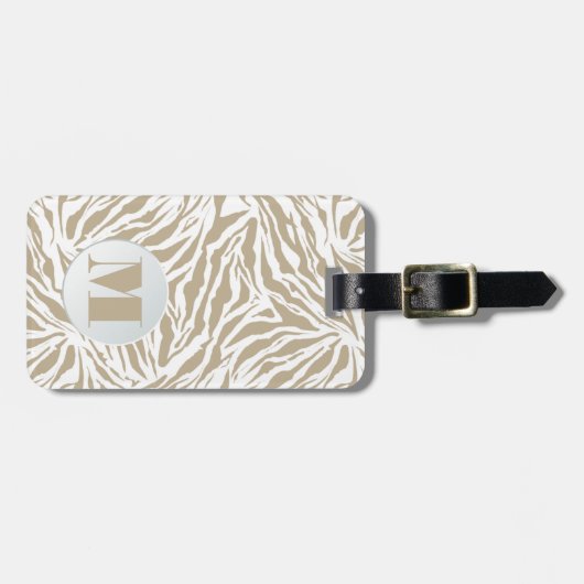 Mit Monogramm Beige Gepäckanhänger (Vorderseite horizontal)