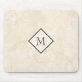 Mit Monogramm Beige-Marmor Mousepad (Vorne)