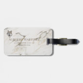 Mit Monogramm Beige Marmorstein Gepäckanhänger (Rückseite horizontal)