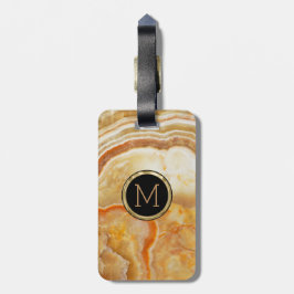 Mit Monogramm Beige Marmorstein Gepäckanhänger