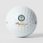 Mit Monogramm Belize Flag, Emblem & Belize Golfball (Vorderseite)