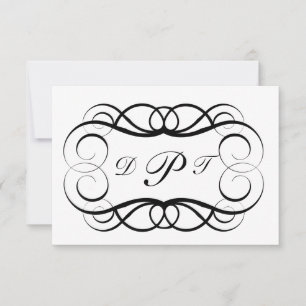 Mit Monogramm benutzerdefinierte Einladung/Vielen  RSVP Karte