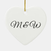 Mit Monogramm benutzerdefiniertes Skriptpaar initi Keramik Ornament (Hinten)