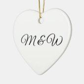 Mit Monogramm benutzerdefiniertes Skriptpaar initi Keramik Ornament (Links)